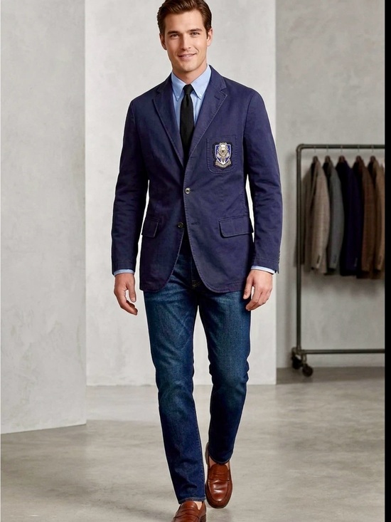 Ralph Lauren Other - Ralph Lauren Navy Blazer with Embroidered Crest
